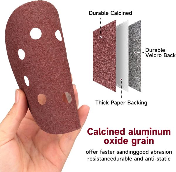 165 PCS 5 Inch Sanding Discs,Round Hook and Loop Sandpaper for Random Orbital Sander 40 60 80 120 150 240 320 400 600 Grit - Image 3
