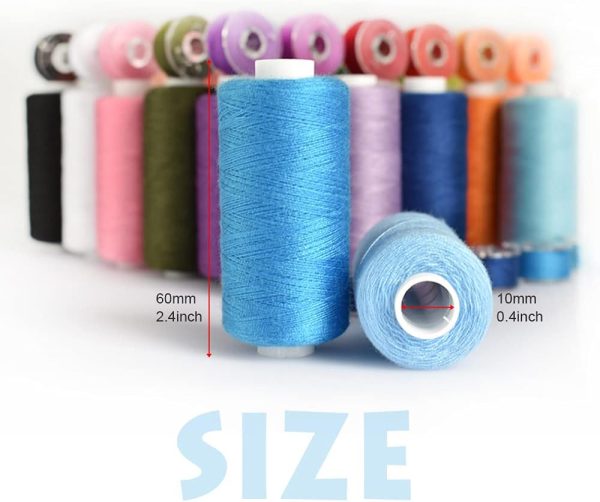 72Pcs Bobbins Sewing Threads Kit, 36 Colors Spools 360Yards per Polyester Thread, 36 Colors Prewound Bobbin with Case for Hand Machine Sewing - Image 2