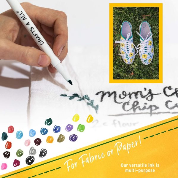 Crafts 4 All Fabric Pens for Clothes - Pack of 24 No Fade, Fabric Markers Permanent for Textile - No Bleed, Machine Washable Shoe Markers for Fabric Decorating - Laundry Marker, Erases Stains Easily - Image 5