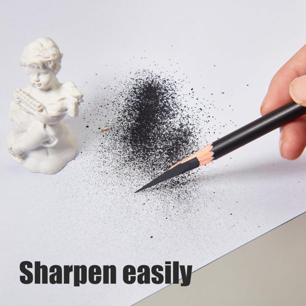 Geyoga 180 Pcs Professional Charcoal Pencils Drawing Set Soft Medium and Hard Charcoal Sketch Drawing Pencils for Beginners Artists Shading Sketching - Image 7