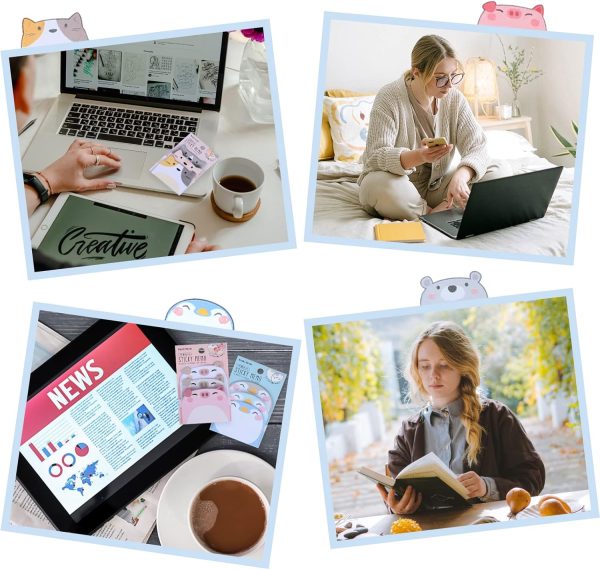 Molain Cute Sticky Notes, 6 Pack Cartoon Sticky Notes Animals Shape Markers Flags Self-Stick Memo Pads Students Home Office Roommates Gifts Tab Supplies 270 Sheets - Image 6