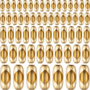 OIIKI 125pcs Ball Chain Connector Clasps Gold Fits for 1.5/2.0/2.4/3.2/4.5mm Beaded Ball Chain Clips Replacement