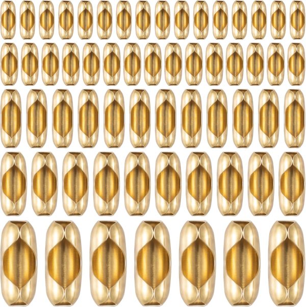 OIIKI 125pcs Ball Chain Connector Clasps Gold Fits for 1.5/2.0/2.4/3.2/4.5mm Beaded Ball Chain Clips Replacement