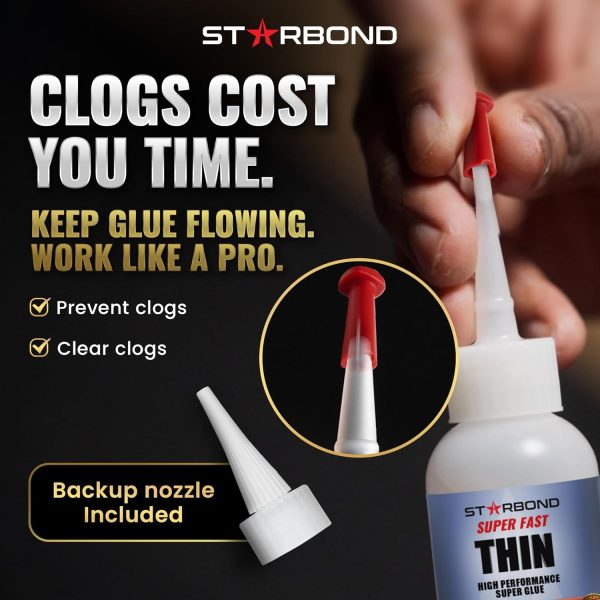 Starbond Super Fast Thin, Premium Instant CA (Cyanoacrylate Adhesive) Super Glue Plus Extra Cap and Microtips, (for Woodturning, Pen Turning, Hobby, Stabilizing, Finish, Inlay) (2 Ounce) - Image 4