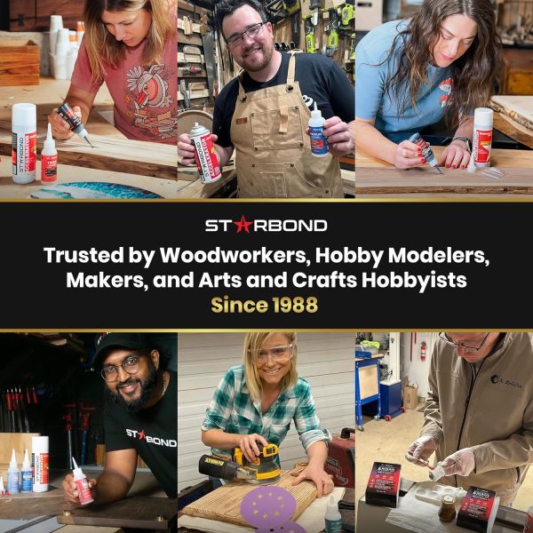 Starbond Super Fast Thin, Premium Instant CA (Cyanoacrylate Adhesive) Super Glue Plus Extra Cap and Microtips, (for Woodturning, Pen Turning, Hobby, Stabilizing, Finish, Inlay) (2 Ounce) - Image 8
